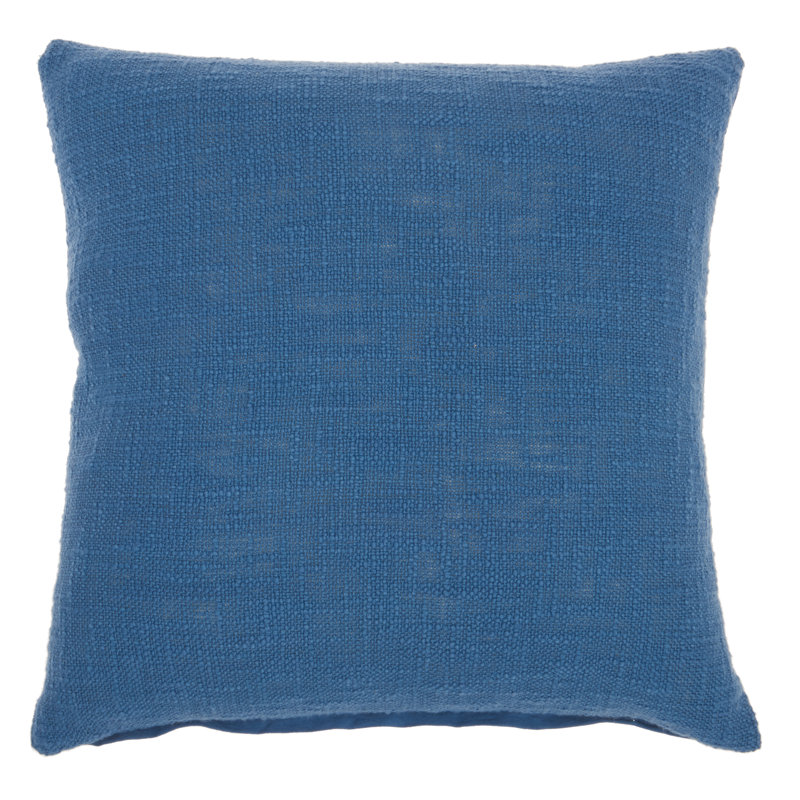 Ruthilde Square Cotton Pillow Cover & Insert, Blue