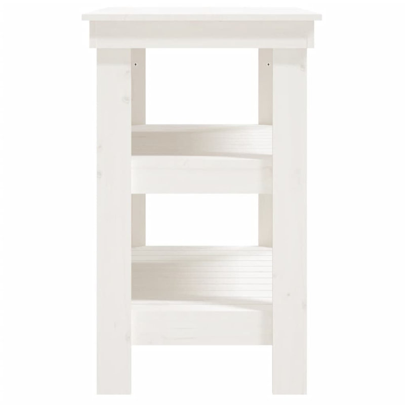 Work Bench 50x80 Cm Solid Wood Pine, White, 80cm H  x 78.5cm W  x 50cm D
