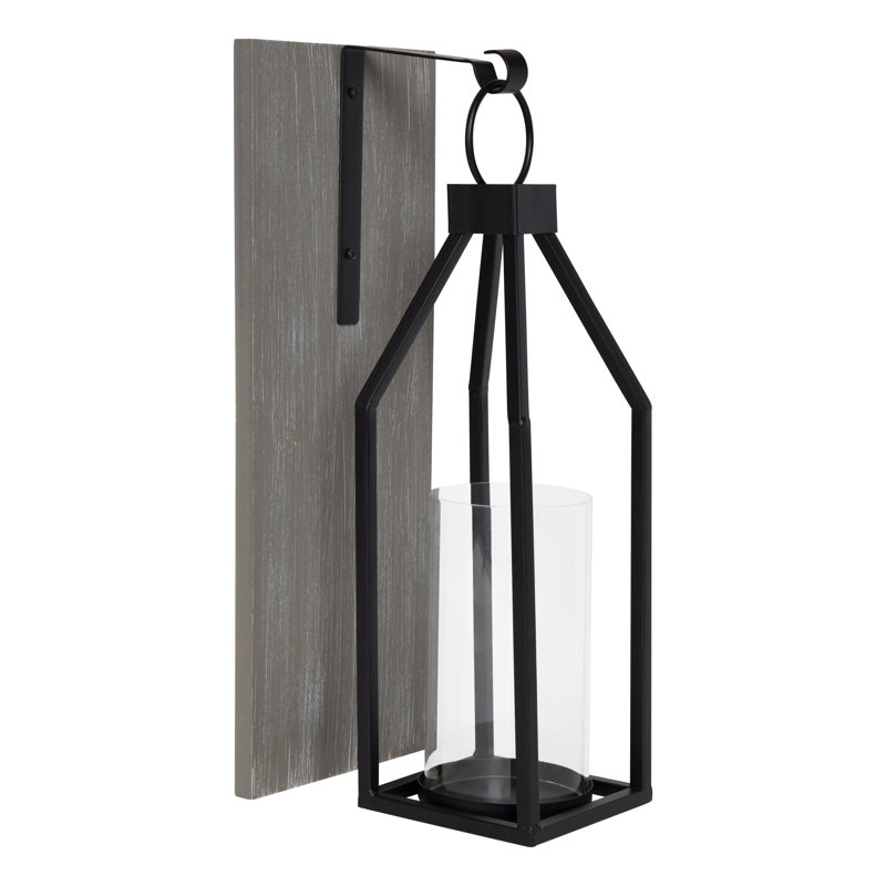 Martinek 1-Light Dimmable Metal Hardwired Wall Sconce, Gray