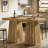 Bar Table, 37.8" H Square High Top Pub Table, Farmhouse Counter Height Home Bar Unit, Rustic Brown