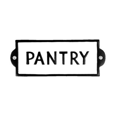 White Metal Kitchen Pantry Door Sign Rustic Farmhouse Wall Plaque Home Decor