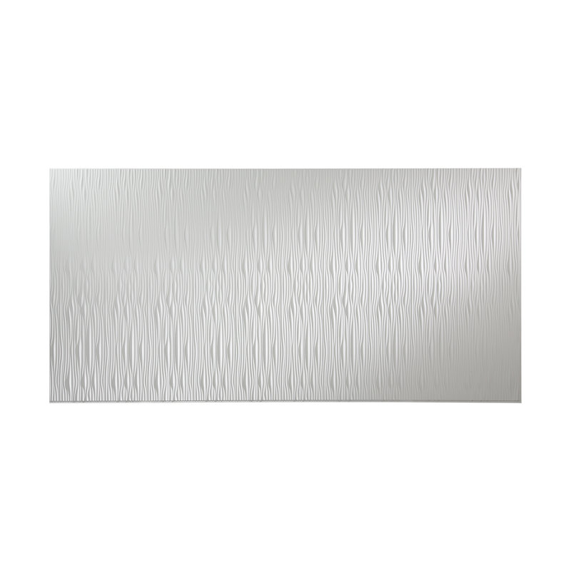 Panneau mural décoratif vertical à motif de vagues en vinyle 4 pi x 8 pi FASÄDE, Blanc lustré