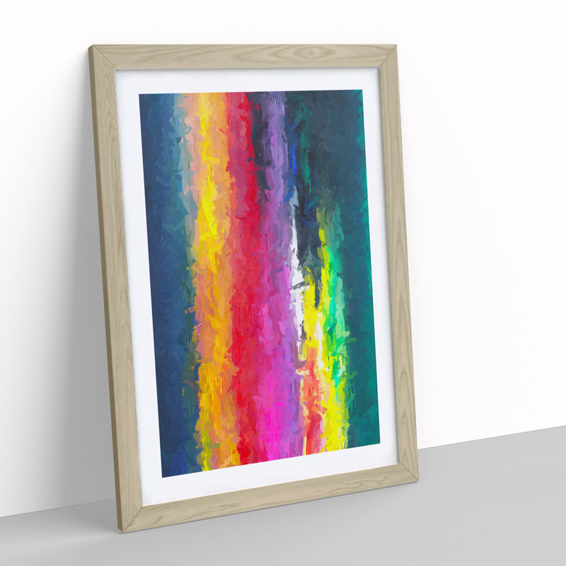 Bright Light - Painting, 66cm H x 48cm W x 2cm D, Oak Framed, White