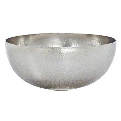 Maestro Brushed Nickel Hand Hammered Circular Vessel Bathroom Sink