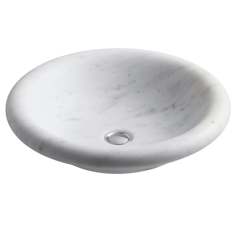 Lavabo circulaire Botticelli Stone avec trop-plein