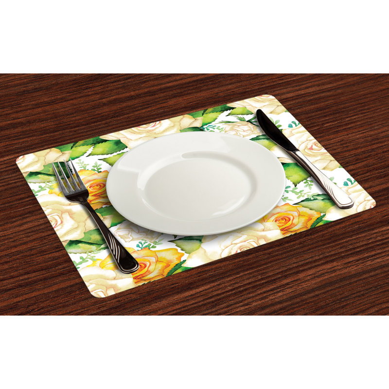 Polyester Floral Rectangle Placemat