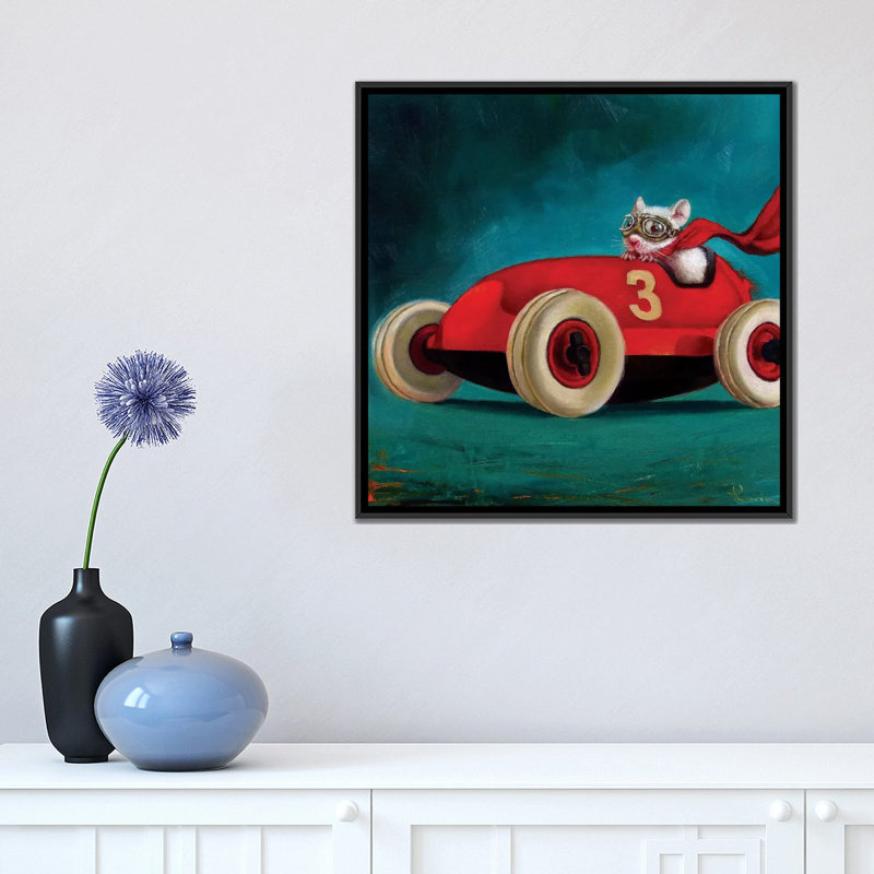 « speed racer », art sur toile, Toile avec cadre noir, H 8 po x l 26 po x P 26 po, Pas de tapis