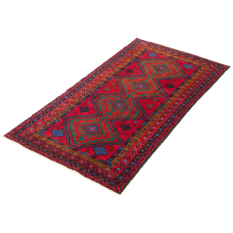 Tapis rouge Teimani 3 pi 7 po x 6 pi 10 po