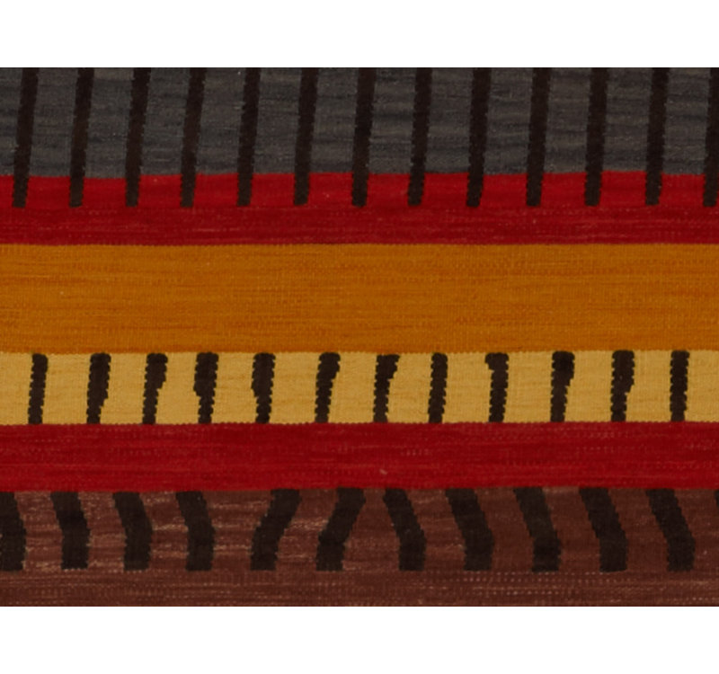 Striped Area Rug in Red/Black