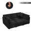 Canapé modulaire 86 po avec repose-pieds 86 po, canapé en chenille 6 places avec sièges de rangement, canapé rembourré confortable avec dossiers réglables pour le salon-696168860