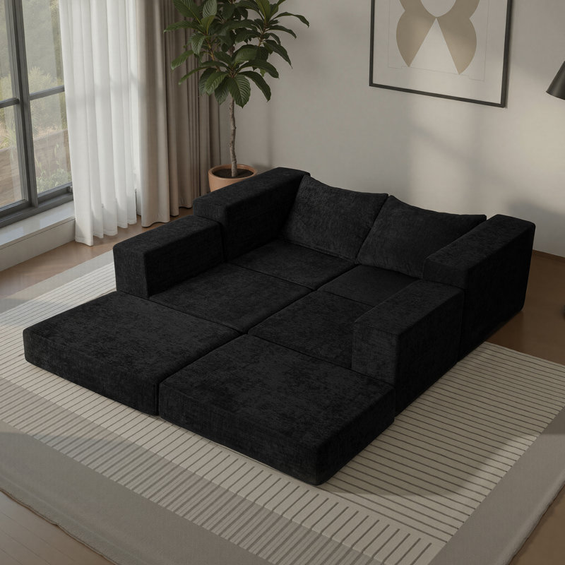 Canapé modulaire désossé sans assemblage Boneless, Noir