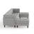 6 - Piece Upholstered Light Gray Tufted Corduroy Modular Sectional with Pillow Back and Two Removable Flip-Tray Top Storage Ottoman-1545839905