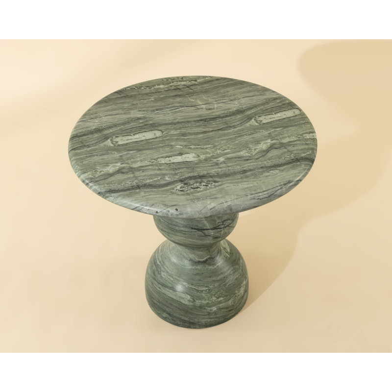 Raul Outdoor Round Bistro Table, Green