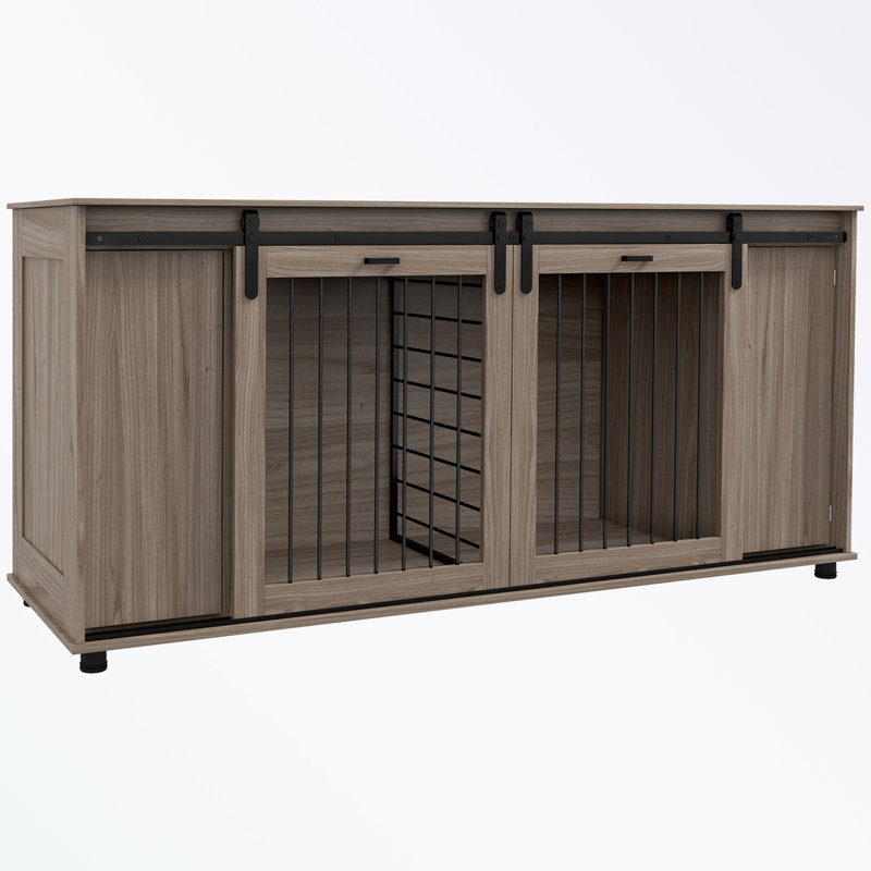 Cage pour chien avec porte coulissante et cloison amovible