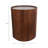 Decorative Ribbed Wood Side Table With Marble Top And Storage Compartment - Modern Narrow End Table For Living Room Or Home Decor - 19.75", Brown-133644823-133644822