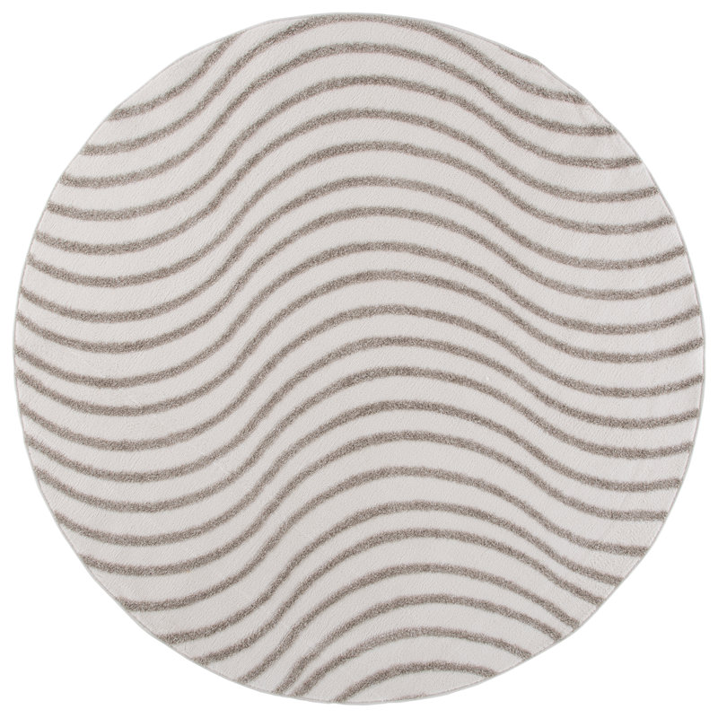 Wave Performance Abstract Indoor Rug, Round 6'7"