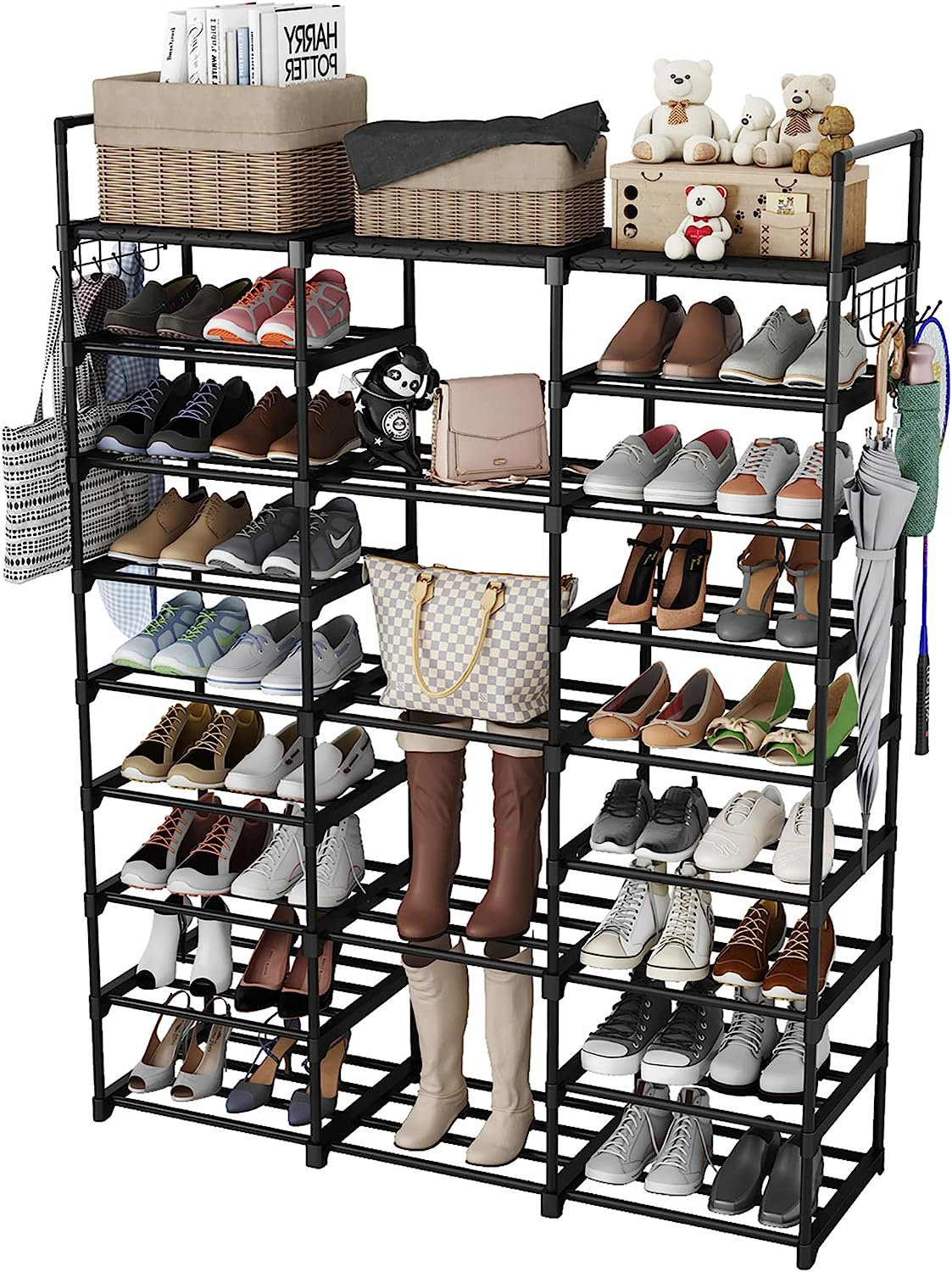 Rebrilliant Wall-Mounted 18-Pair Shoe Boot Rack & Reviews