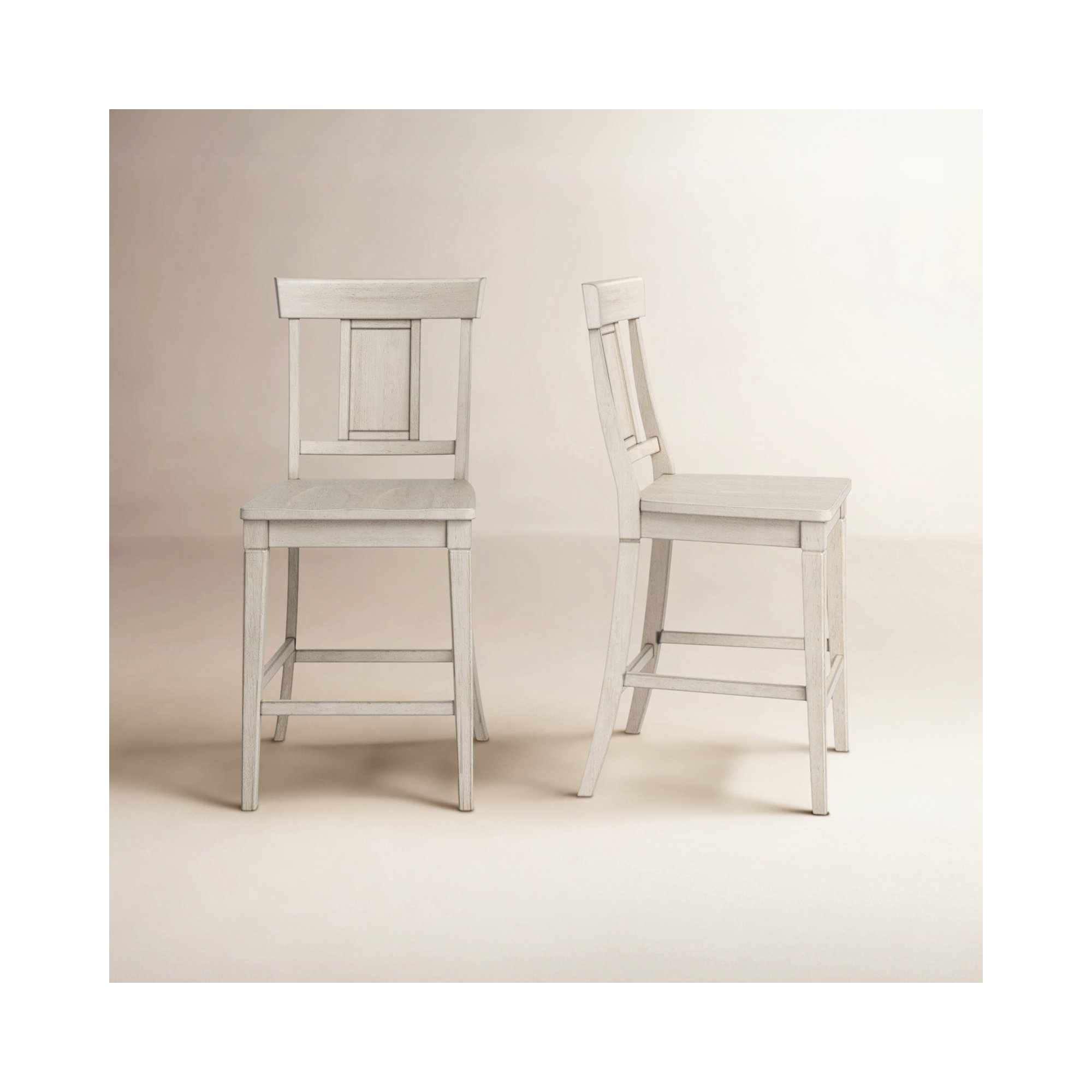 Fortville Solid Wood Counter/Bar Stool, Counter Stool (24.21" Seat Height), Antique White