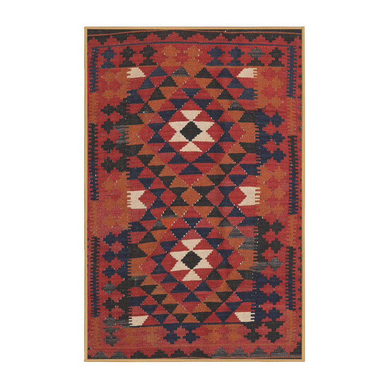Tapis orange / noir Letcher, Rectangle 5 pi x 8 pi