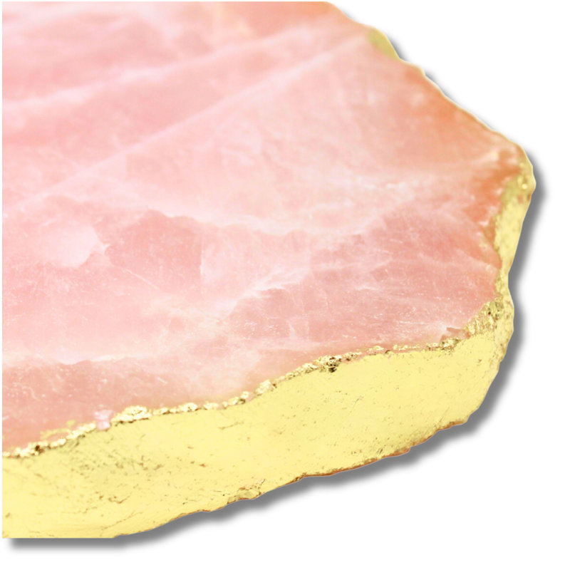 Rose Quartz Gold Edge Serving Board