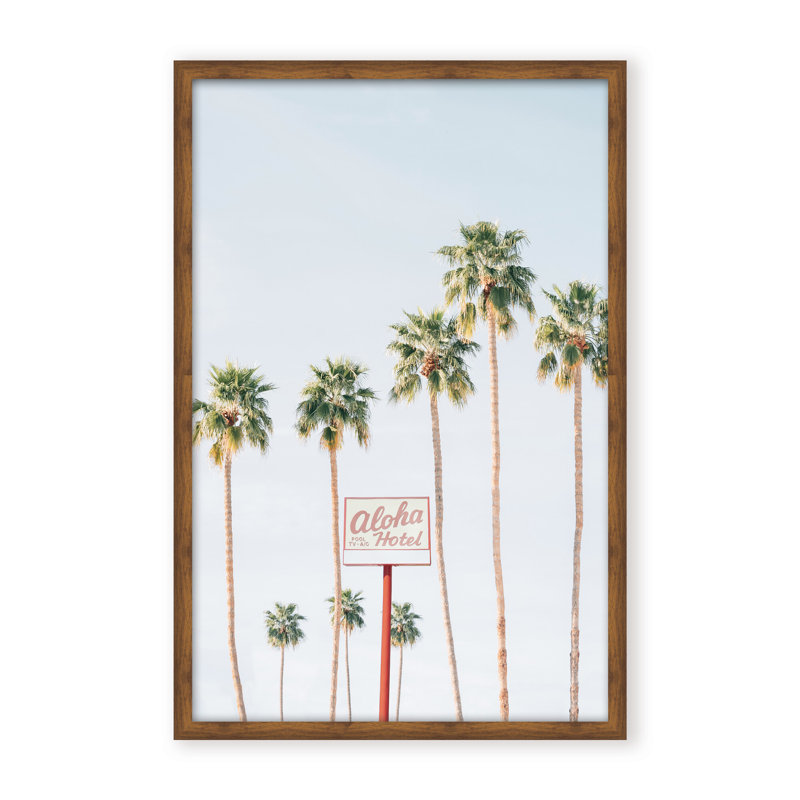 Coastal Retreat Aloha Hotel by  - Picture Frame Photograph on Paper, 36" H x 24" W x 1.125" D, Framed Print, Gold