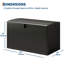 Boîte de rangement extérieure imperméable en résine, boîte de rangement pour terrasse verrouillable 120 gallons avec couvercle hydraulique à fermeture en douceur pour outils de jardin et accessoires de piscine, noir-126543044