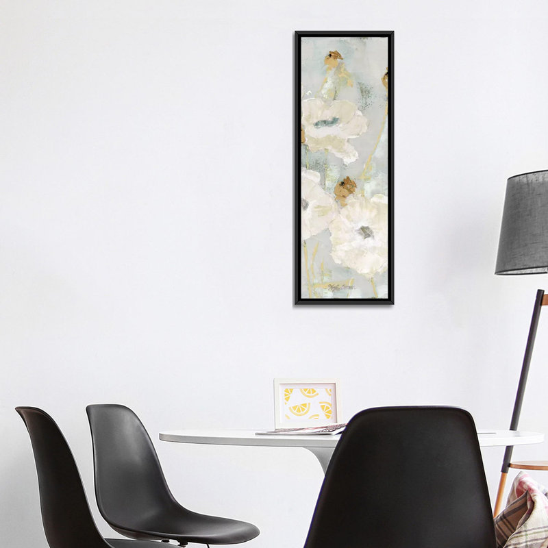 «Poppies in the Wind Panel II», reproduction sur toile, H 36 po x l 12 po x P 1,5 po, Toile avec cadre noir
