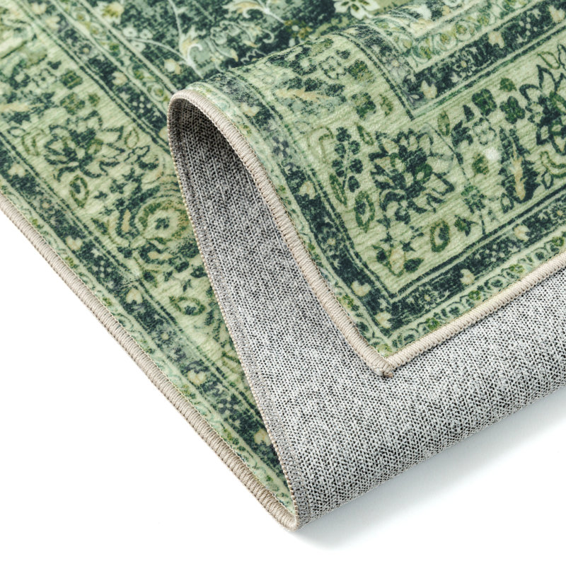 Tapis vert Braeden, Tapis de couloir 2 pi 3 po x 7 pi 6 po, Vert