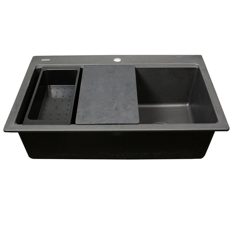 Nantucket Sinks 33 inch Dualmount Workstation Granite Composite Black