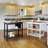 Kitchen Island With Solid Hardwood Top, Natural/White