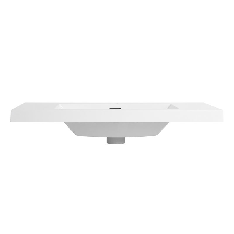 Lavabo de salle de bain en résine 36 po, blanc brillant, poids de 31,76 lb, profondeur de 34,38 po, largeur de 19,16 po, hauteur de 7,1 po, choix durable et attrayant, blanc brillant, 31,76 lb, profondeur X large, élégant