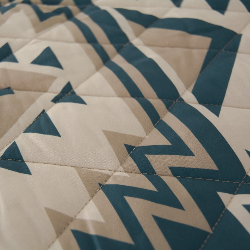 Quilted Geometric Shapes Quilt Set, Twin Quilt + 1 standard Sham
