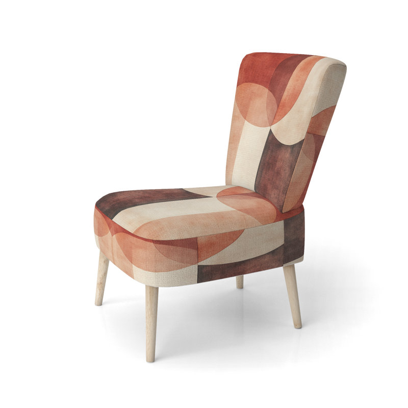 Chaise rembourrée abstraite moderne transitionnelle - Chaise d'appoint Terre cuite Balance IV