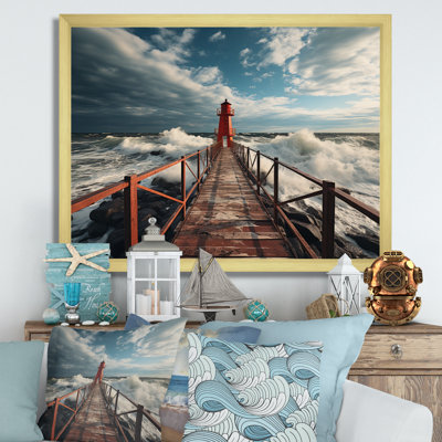 Pier Whispering Waves V - Coastal Pier Canvas Wall Art