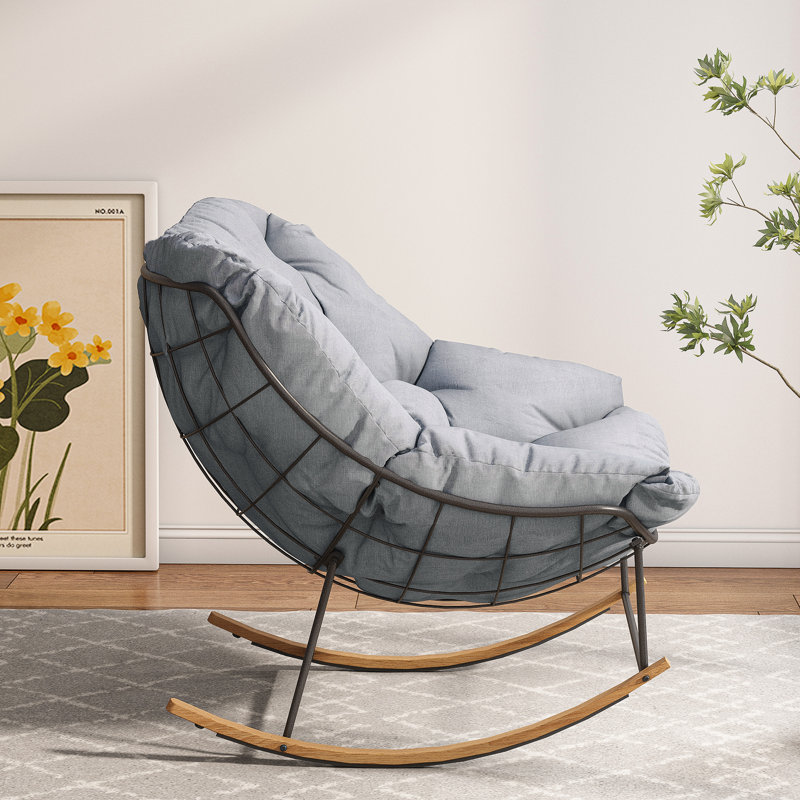Chaise berçante d'extérieur Lynnelle, Gris
