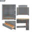 Lit mezzanine en bois avec bureau, lit mezzanine avec placards et 4 tiroirs pour la chambre à coucher-685229496-685229503