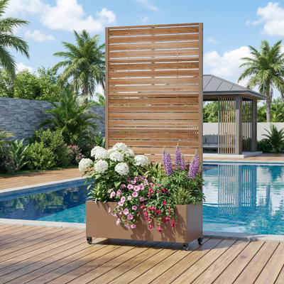 Lit de jardin surélevé en métal avec treillis et panneau de jardin H 72 po x l 35 po x P 16 po