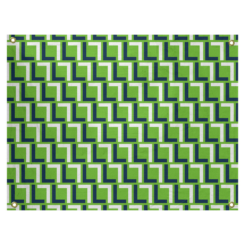 Tapisserie murale Seattle Football Luxury, H 50 po x l 59 po, Bleu/blanc/vert, polyester