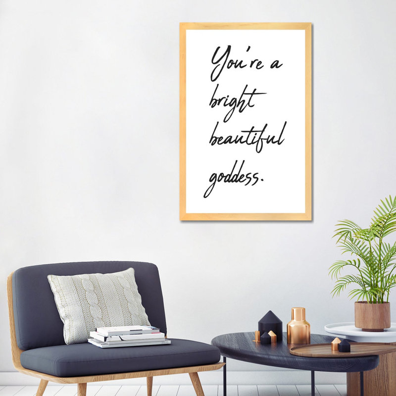 Vous êtes un beau brillant par Nikki Chu - impression d'art textuel, H 32 po x l 24 po x P 1 po, Blanc