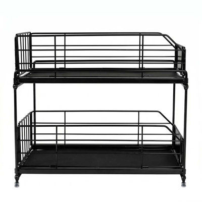 TOQUE 2 Tier Pull Out Basket Under Sink Kitchen Cabinet Storage Organiser Drawer