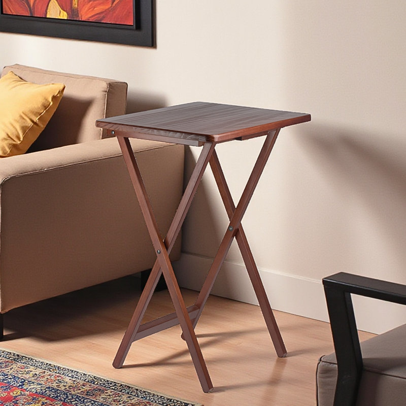 Ensemble de tables rectangulaires 5 pièces Theo en bois foncé brun foncé L 18,86 po x P 14,46 po Theo, Marron foncé