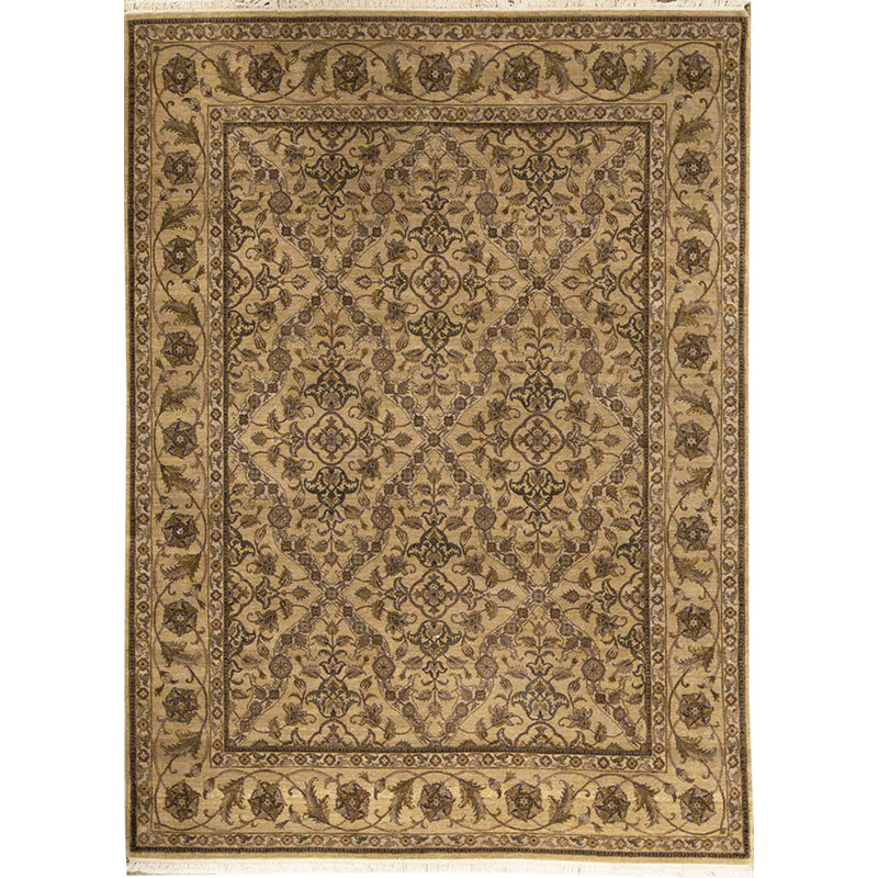 Tapis doré et doré de haute qualité noué à la main