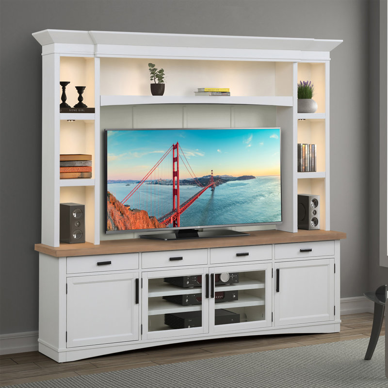 Bankhead Unfinished Entertainment Center for TVs up to 70", White