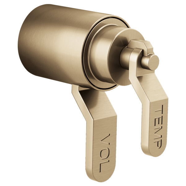 Litze Thermostatic Shower Faucet with TempAssure, Luxe Gold, Industrial Lever