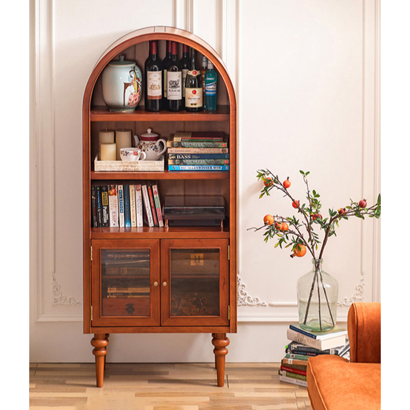 Vitrine arquée vintage française avec portes en verre
