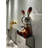Chrome Red Blue Gradient Bunny Sculpture