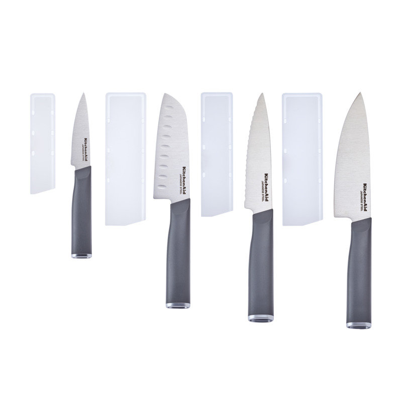 KitchenAid Classic 4 Piece Chef Knife Set, Gray