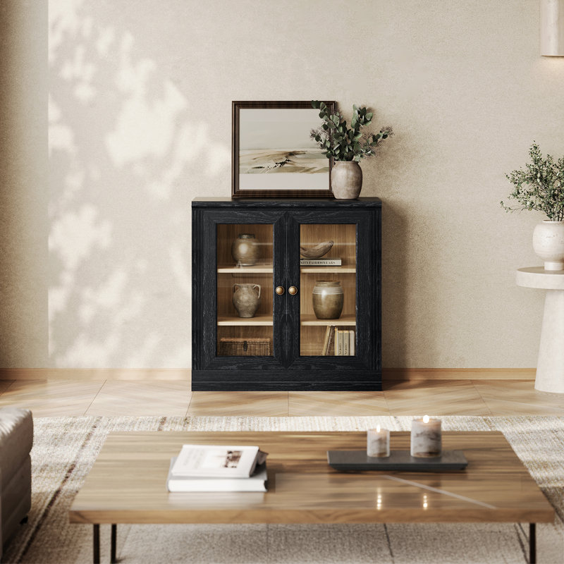 Vitrine de rangement modulaire Monos avec portes (lot de 1), noire, Noir