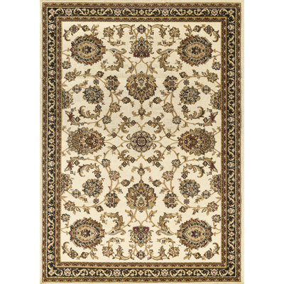 7 pi 10 po Tapis en polypropylène crème X 3, élégant motif intégral, ajoutant de la chaleur à votre maison, idéal pour une pièce chaude