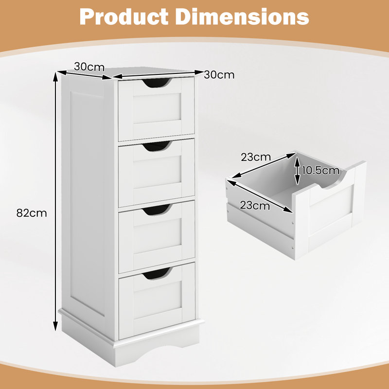 Freestanding Linen Cabinet, White